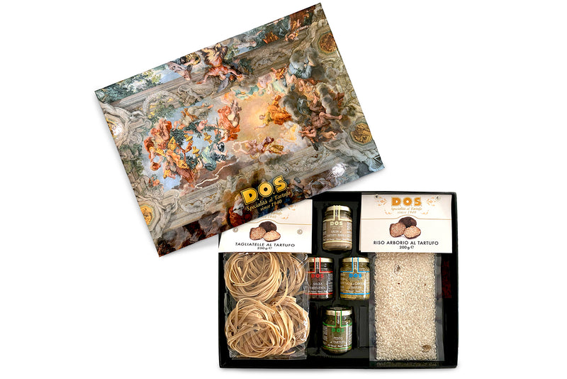 Confezione Regalo con Salse, Tagliatelle e Riso al Tartufo  con 4 varianti di confezione